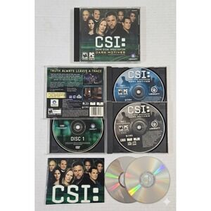 CSI Dark Motives PC Game Vintage 2004 CD-ROM Complete 3 Disc Set‎ Manual Ubisoft